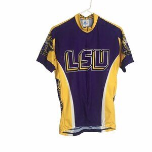 LSU Cycling Jersey 3/4" Zip Men's Small  Purple Gold NCAA Football Geaux Tigers